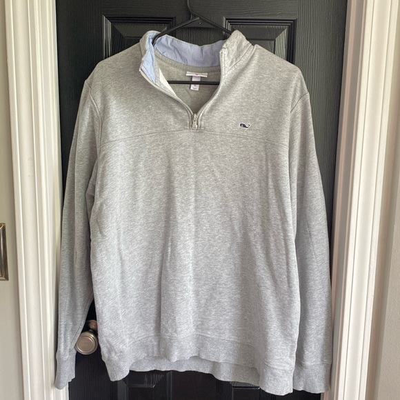 Vineyard Vines Target Heather Gray 1/4 Zip Pullover Sweatshirt Size Medium - Picture 1 of 6